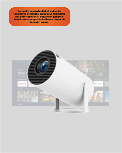 Kablosuz Mini Projeksiyon Cihazı Oyun ve Film İçin Taşınabilir Ev Sineması Yeni Nesil