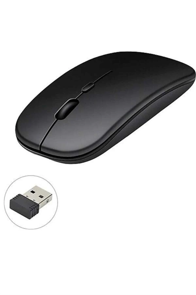Kablosuz Mouse Fare Şarjlı Bluetooth Wireless Çift Modlu Sessiz