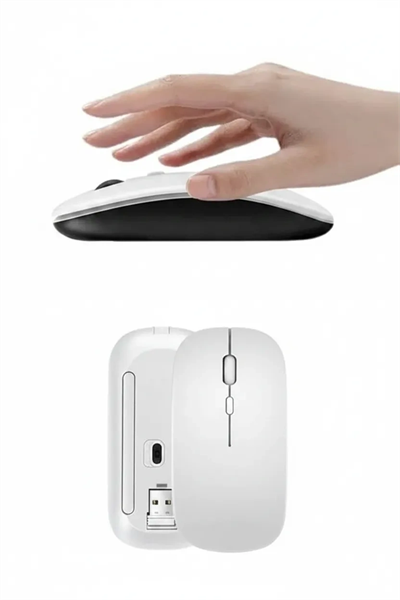 Kablosuz Mouse Fare Şarjlı Bluetooth Wireless Çift Modlu Sessiz