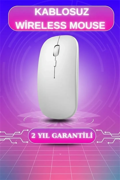 Kablosuz Mouse Fare Şarjlı Bluetooth Wireless Çift Modlu Sessiz