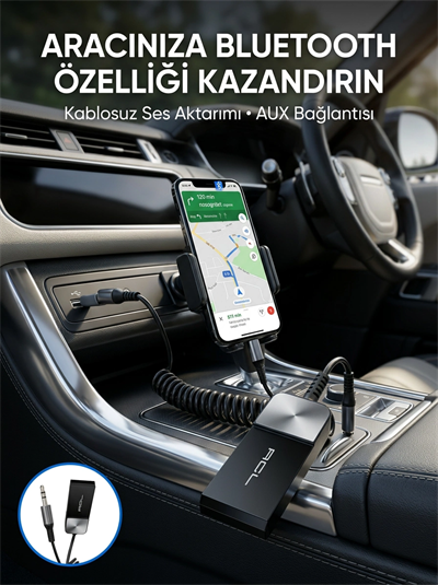 Kablosuz Müzik Aktarımı Sağlayan USB AUX Adaptörü