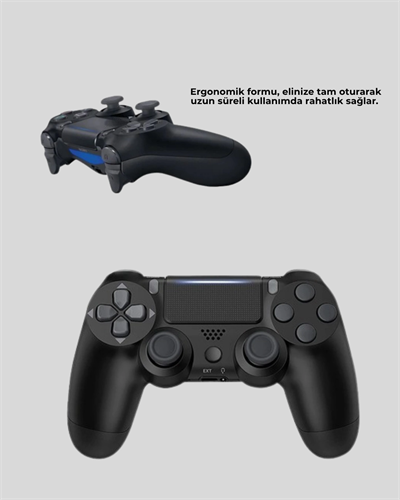 Kablosuz PS4 Oyun Kolu Çift Motor Titreşimli Uzun Bataryalı