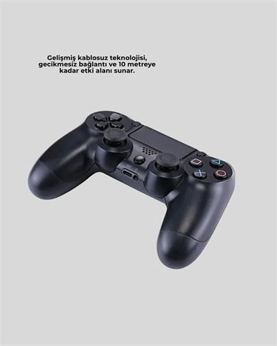 Kablosuz PS4 Oyun Kolu Çift Motor Titreşimli Uzun Bataryalı