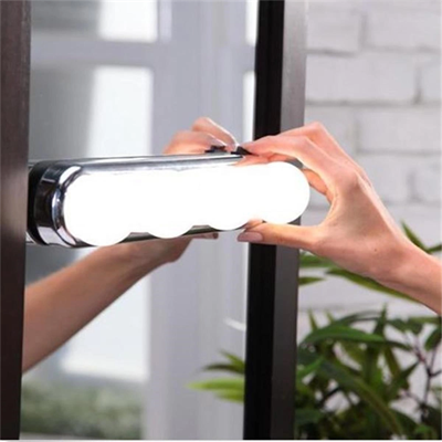 Kablosuz Parlak Banyo Stüdyo Makyaj Aynası Işığı Pilli Vantuzlu Taşınabilir 4 Led Ampul Bx40