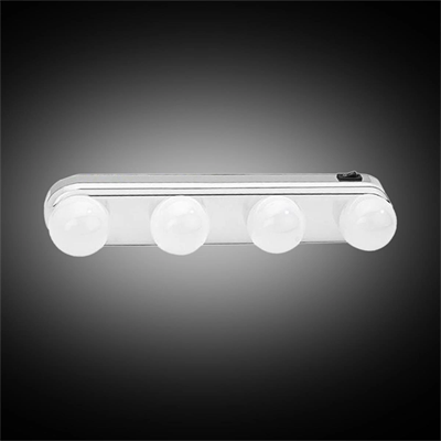 Kablosuz Parlak Banyo Stüdyo Makyaj Aynası Işığı Pilli Vantuzlu Taşınabilir 4 Led Ampul Bx40