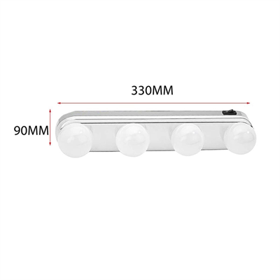 Kablosuz Parlak Banyo Stüdyo Makyaj Aynası Işığı Pilli Vantuzlu Taşınabilir 4 Led Ampul Bx40