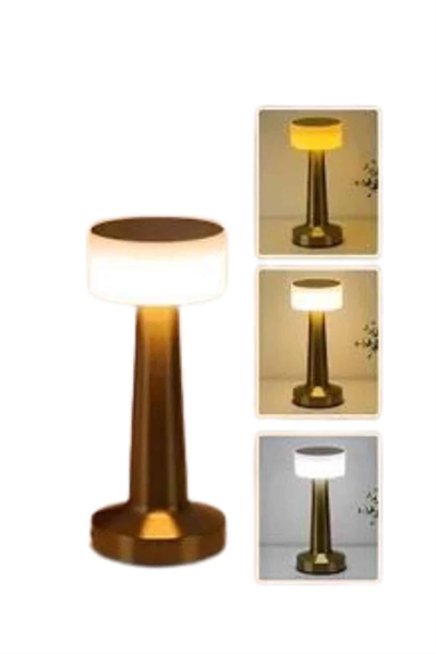 Kablosuz Renkli Masa ve Gece Lambası Altın Rengi Dokunmatik Led Lamba