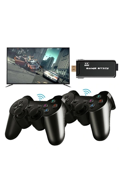 Kablosuz Retro Oyun Konsolu, 20 Bin Oyun Yüklü, Siyah Renk, Bluetooth Bağlantılı