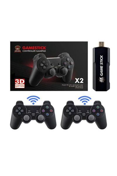 Kablosuz Retro Oyun Konsolu, 20 Bin Oyun Yüklü, Siyah Renk, Bluetooth Bağlantılı