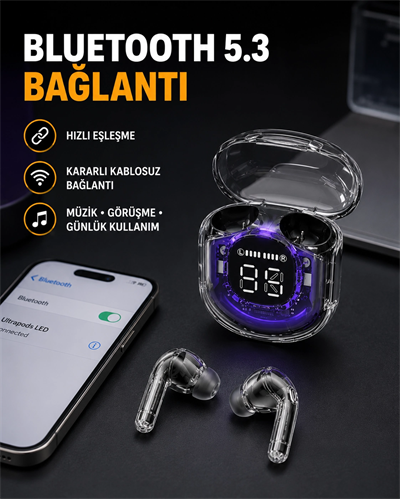 Kablosuz Şarj Destekli Hafif ve Güçlü Kulaklık