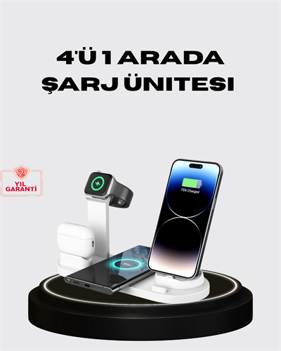 Kablosuz Şarj İstasyonu 4 Cihaz Destekli ve Hızlı Şarjlı