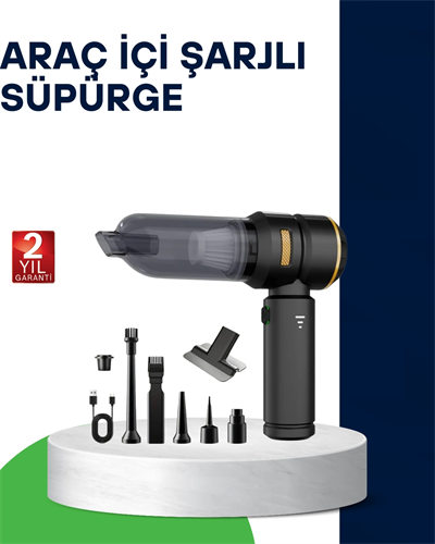 Kablosuz Şarjlı Araç İçi ve Küçük Alanlar İçin Güçlü Vakumlu Süpürge