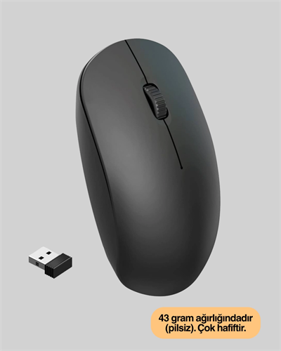Kablosuz Sessiz Mouse – Ayarlanabilir DPI ve USB Bağlantılı