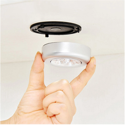 Kablosuz Spot Pilli Dokunmatik Led Lamba 3 Ledli Dolap Lambası Bx40