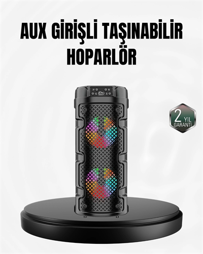 Kablosuz Stereo Hoparlör USB + SD Kart + AUX Destekli Bluetooth 5.0