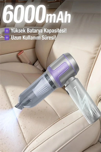 Kablosuz Taşınabilir Araç İçi El Süpürgesi 17000pa Güçlü Vakum 4’ü 1 Arada Çok Amaçlı Temizlik