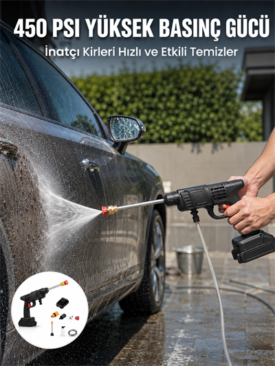 Kablosuz Taşınabilir Basınçlı Yıkama Tabancası Köpük Şişeli
