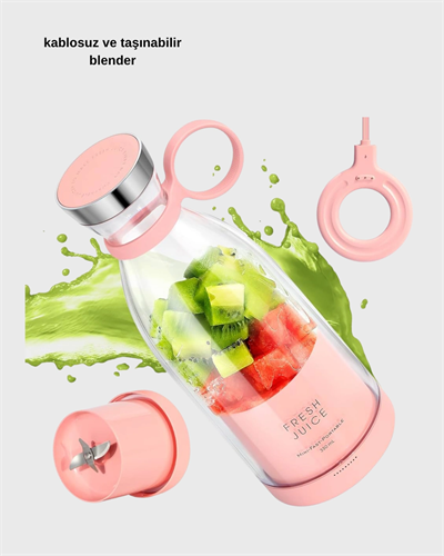 Kablosuz Taşınabilir Mini Blender – USB Şarjlı, 1200mAh