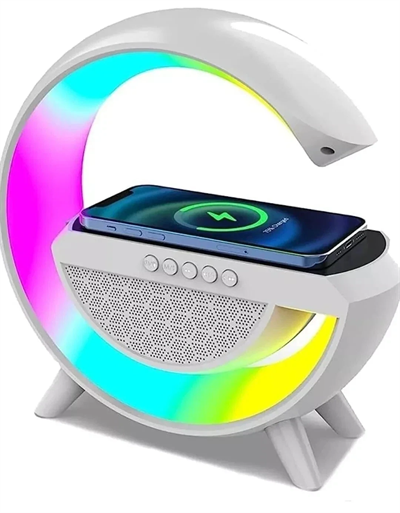 Kablosuz Telefon Şarj Bluetooth Hoparlör Istasyonu Ses Rgb Atmosfer Gece Işık Bt-2301 Bx40