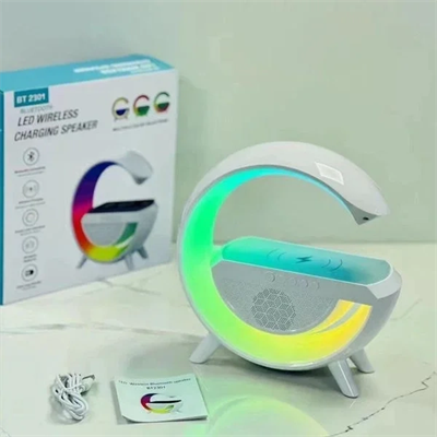 Kablosuz Telefon Şarj Bluetooth Hoparlör Istasyonu Ses Rgb Atmosfer Gece Işık Bt-2301 Bx40
