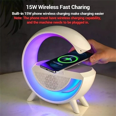 Kablosuz Telefon Şarj Bluetooth Hoparlör Istasyonu Ses Rgb Atmosfer Gece Işık Bt-2301 Bx40