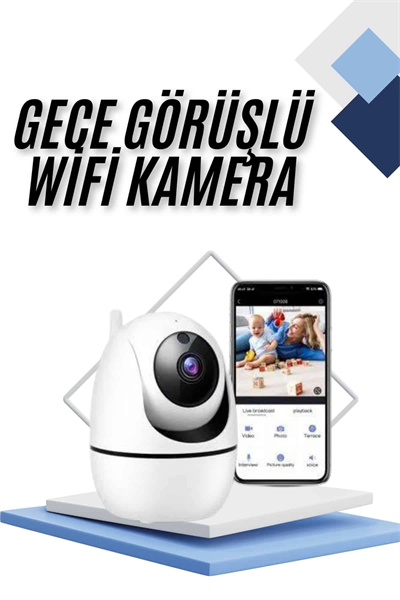 Kablosuz Wifi Destekli Akıllı Güvenlik Kamerası Hareket Sensörlü