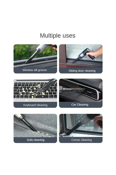 Kablosuz mini taşınabilir araç içi şarjlı süpürge vakum pompası 2 yıl garantili - Otomobil