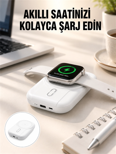 Kablosuz ve Kablolu Şarj Destekli 10000 mAh Taşınabilir Powerbank Yeni Nesil