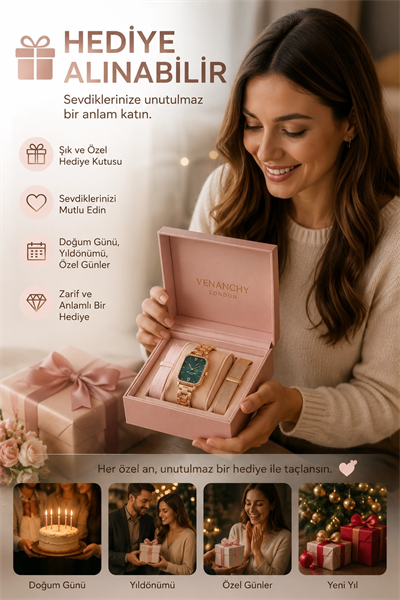 Kadın Kullanımına Uygun Akıllı Saat Dört Çift Kordonlu Şık Tasarımlı Dokunmatik Model
