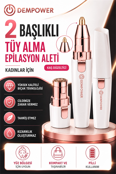 Kadınlar İçin Hassas Tüy Alma ve Kaş Düzeltme Özellikli Mini Epilasyon Aleti