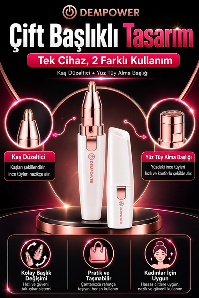 Kadınlar İçin Hassas Tüy Alma ve Kaş Düzeltme Özellikli Mini Epilasyon Aleti