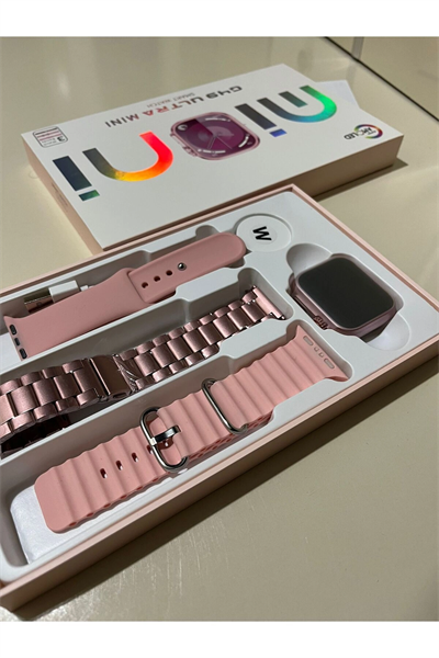 Kadınlar İçin Pembe Akıllı Saat, GPS ve Nabız Sensörlü, Suya Dayanıklı, 2.2 İnç Ekran