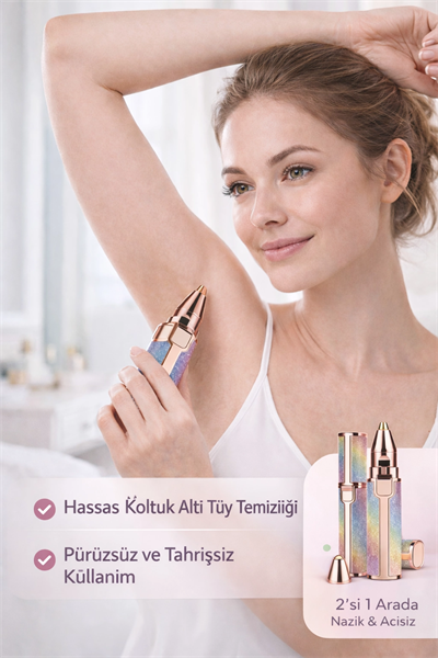 Kadınlar İçin Premium 2in1 Tüy Alma Cihazı, Güçlü Motorlu ve Ciltte İz Bırakmayan Tasarım