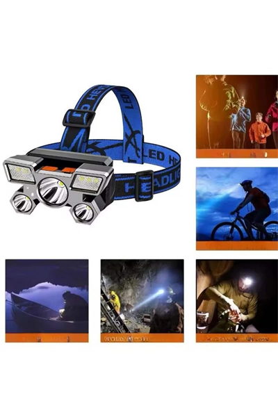 Kafa Lambası 800 Lümen 4 Mod Yüksek Işık Flaşörlü Şarjlı Led Lamba