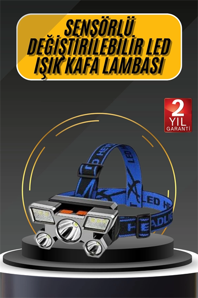 Kafa Lambası 800 Lümen 4 Mod Yüksek Işık Flaşörlü Şarjlı Led Lamba