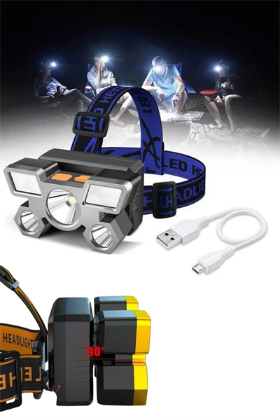 Kafa Lambası 800 Lümen 4 Mod Yüksek Işık Flaşörlü Şarjlı Led Lamba