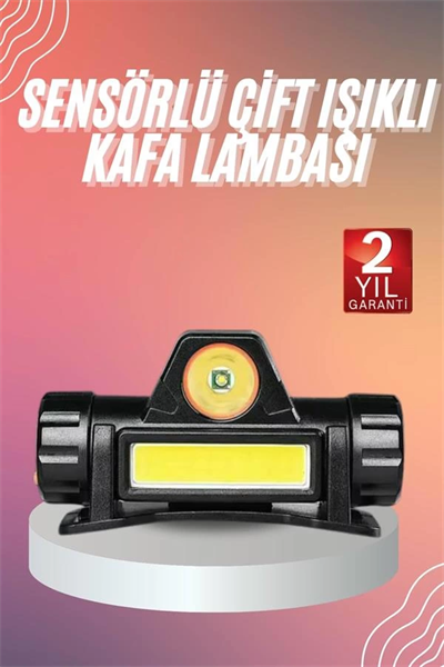 Kafa Lambası Çalışma Işığı Kafa Feneri Şarjlı Mıknatıslı Fenerli