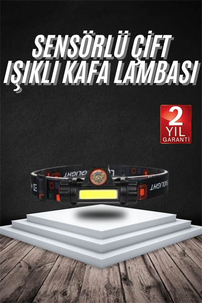 Kafa Lambası Çalışma Işığı Süper Parlak Mıknatıslı Lityum Lion Pilli