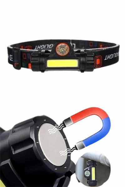 Kafa Lambası Çalışma Işığı Süper Parlak Mıknatıslı Lityum Lion Pilli