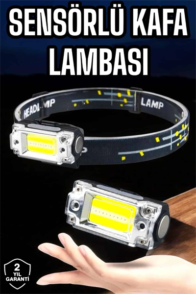 Kafa Lambası El Fenerli Kamp Lambası USB Şarjlı Esnek Lamba