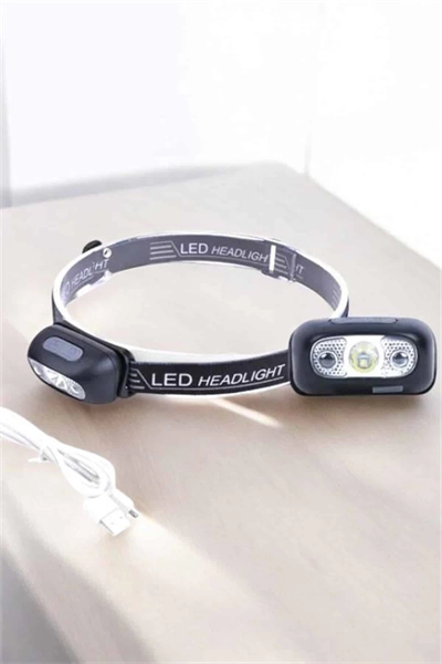 Kafa Lambası Kamp Lambası Sensörlü Şarjlı Ayarlanabilir