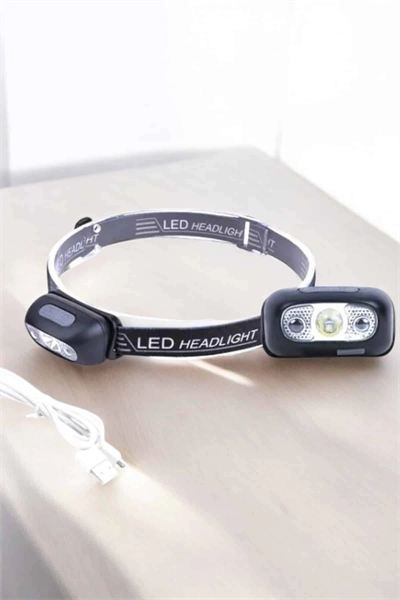 Kafa Lambası Kamp Lambası Sensörlü Şarjlı Ayarlanabilir