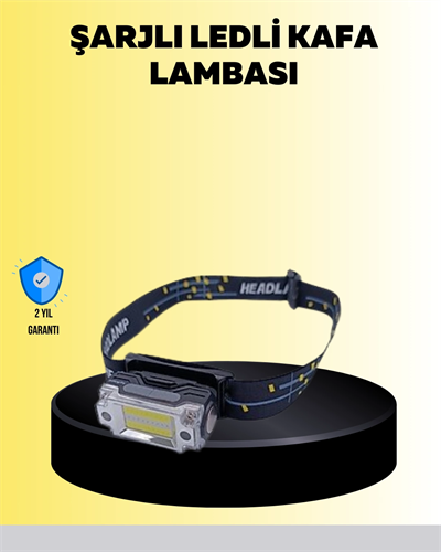 Kafa Lambası Led Fener Pratik Taşınabilir Ayarlanabilir USB Şarjlı
