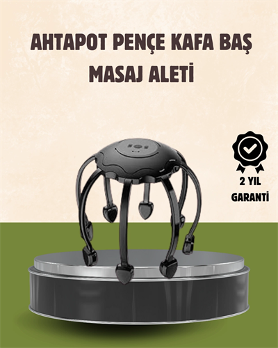 Kafa Masaj Cihazı 8 Motorlu 360 Derece Tam Kapsamlı Rahatlatıcı Masaj