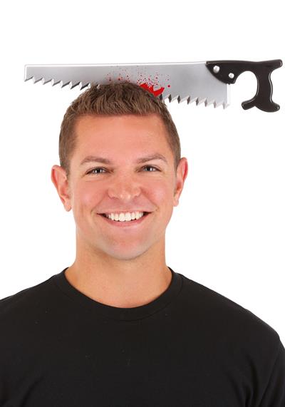 Kafaya Saplanmış Halloween Kanlı Testere Şaka Tacı (3936)