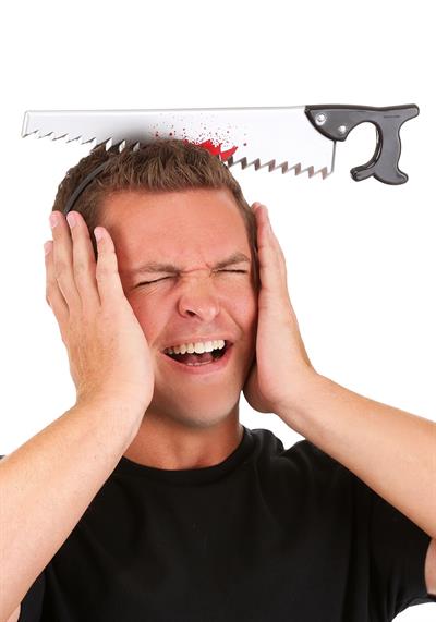 Kafaya Saplanmış Halloween Kanlı Testere Şaka Tacı (3936)