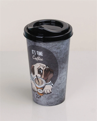 Kahve Bardağı - Kapaklı Desenli 650ml