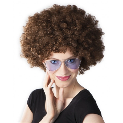 Kahve Renk Kıvırcık Afro Bonus Peruk Bx40