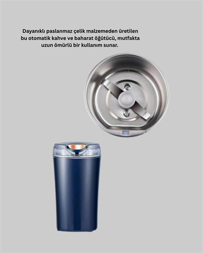 Kahve ve Baharat Öğütücü Otomatik Mekanizmalı Dayanıklı Çelik