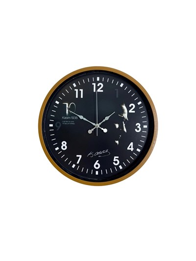 Kahverengi 36 Cm Atatürk İmzalı Dekoratif Duvar Saati